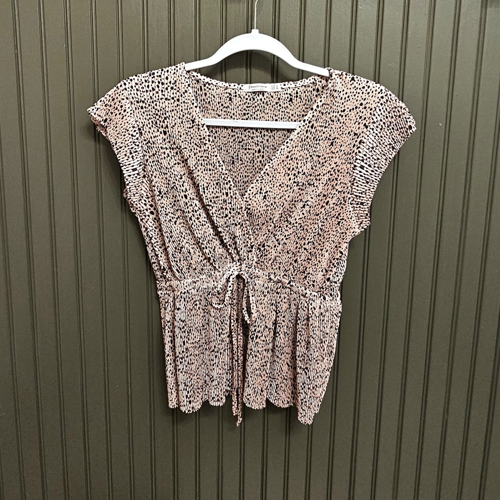Womens pleated peplum top